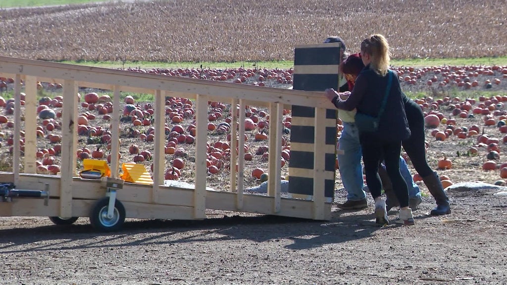 Farmington farm installs ramp to make hayride accessible to people who use wheelchairs — WCCO — Gopher, Farmington Sports news