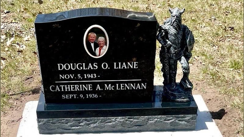 Viking statue stolen from gravestone in cemetery on Lac Mille Lacs, sheriff says — WCCO / CBS Minnesota, Farmington Community news