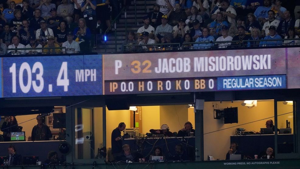 Brewers' Jacob Misiorowski sets World Series velocity record on his first pitch — Fox 11 Green Bay Sports, Farmington Sports news