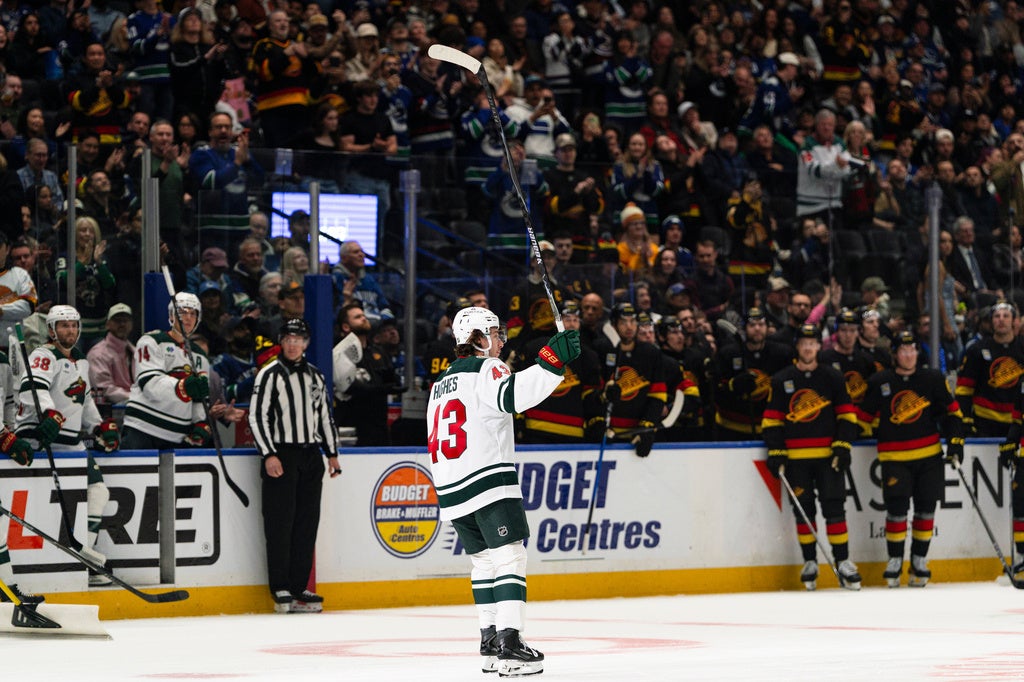 Quinn Hughes’ 500th career point helps Wild win 4-2 in his return to Vancouver — KSTP 5, Farmington Sports news