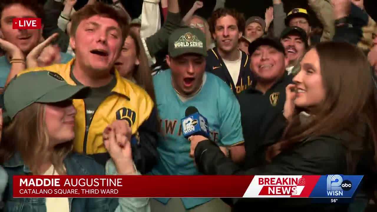 WATCH: Brewers fans react to winning Game 1 of the World Series — WISN 12 Milwaukee, Farmington Sports news