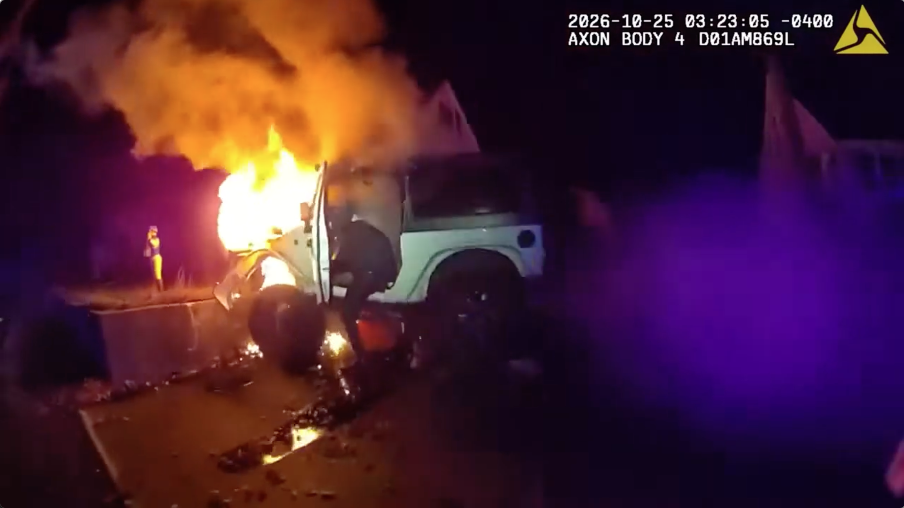 Bodycam video shows police rescuing man from burning Jeep after crash; driver facing multiple charges — FOX 9, Farmington Community news