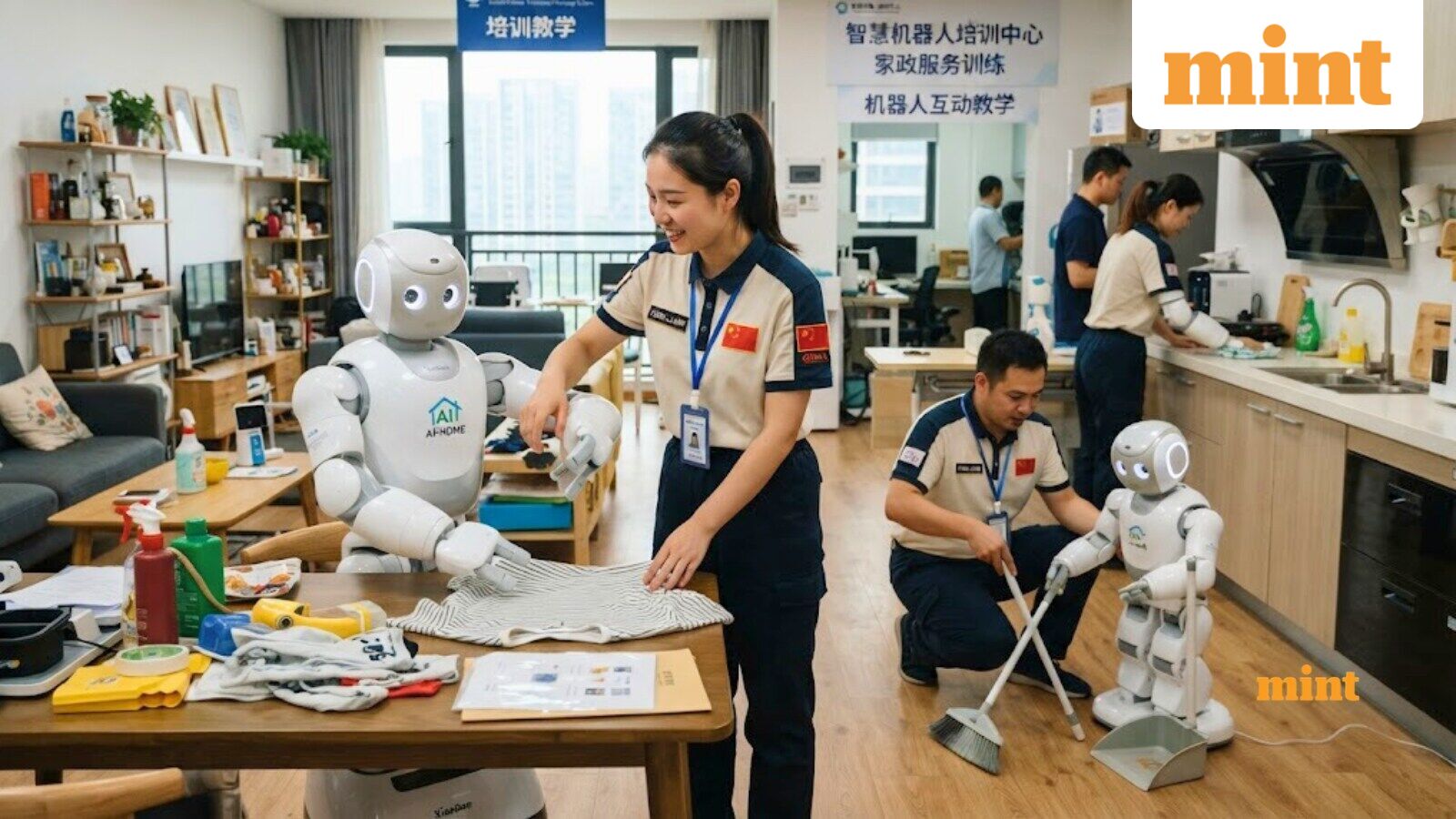Workers in China are teaching robots everyday chores, earning ₹57,000 monthly by folding clothes, sweeping floors, more — Mint India, Farmington Technology news